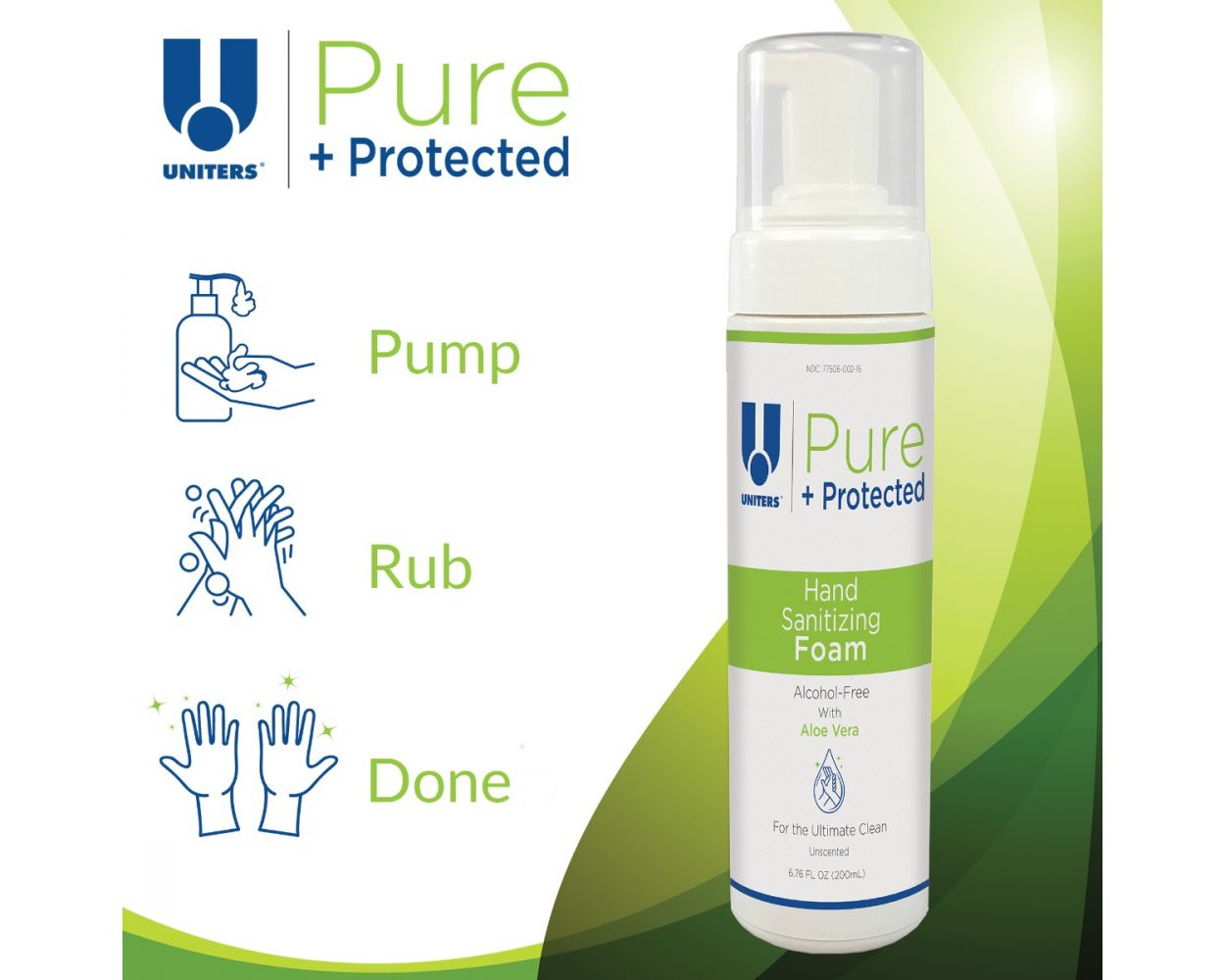 UNITERS Pure + Protected Hand Sanitizer Foam (3 Pack) - 200 ml