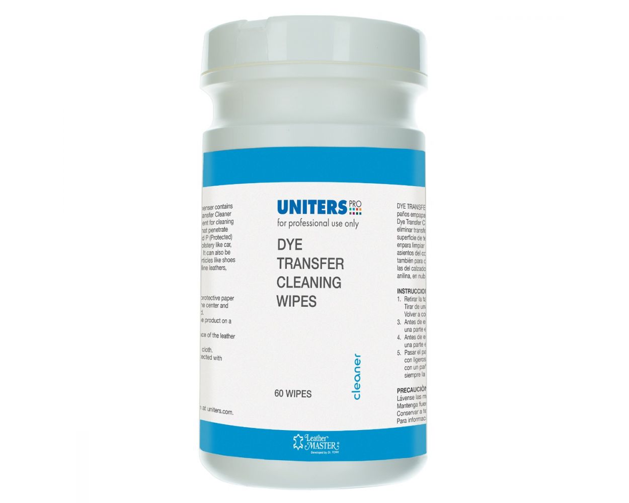 UNITERS PRO LEATHER DYE TRANSFER CLEANER 60 COUNT TUB